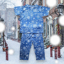 Load image into Gallery viewer, (CHRISTMAS) Light Blue Parol Snowflakes Pajamas Set