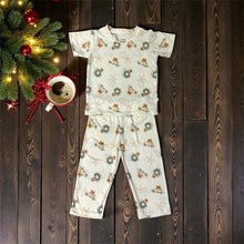 Load image into Gallery viewer, Vintage Car and  Christmas Wreath Pajama Set
