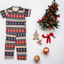 Load image into Gallery viewer, (Christmas) Red and Blue Snowflakes Pajamas Set&quot;
