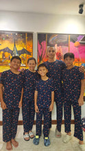 Load image into Gallery viewer, (CHRISTMAS) Navy Blue Ho Ho Ho Star Pajamas Set
