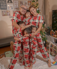Load image into Gallery viewer, (CHRISTMAS) Red Plaid Black Bear Pajama Set
