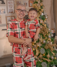 Load image into Gallery viewer, (CHRISTMAS) Red Plaid Black Bear Pajama Set
