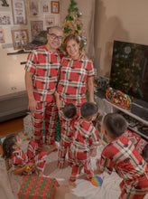 Load image into Gallery viewer, (CHRISTMAS) Red Plaid Black Bear Pajama Set
