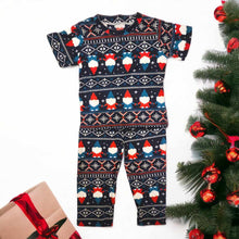 Load image into Gallery viewer, (CHRISTMAS) Santa Elves Blue Red Hat Pajama Set
