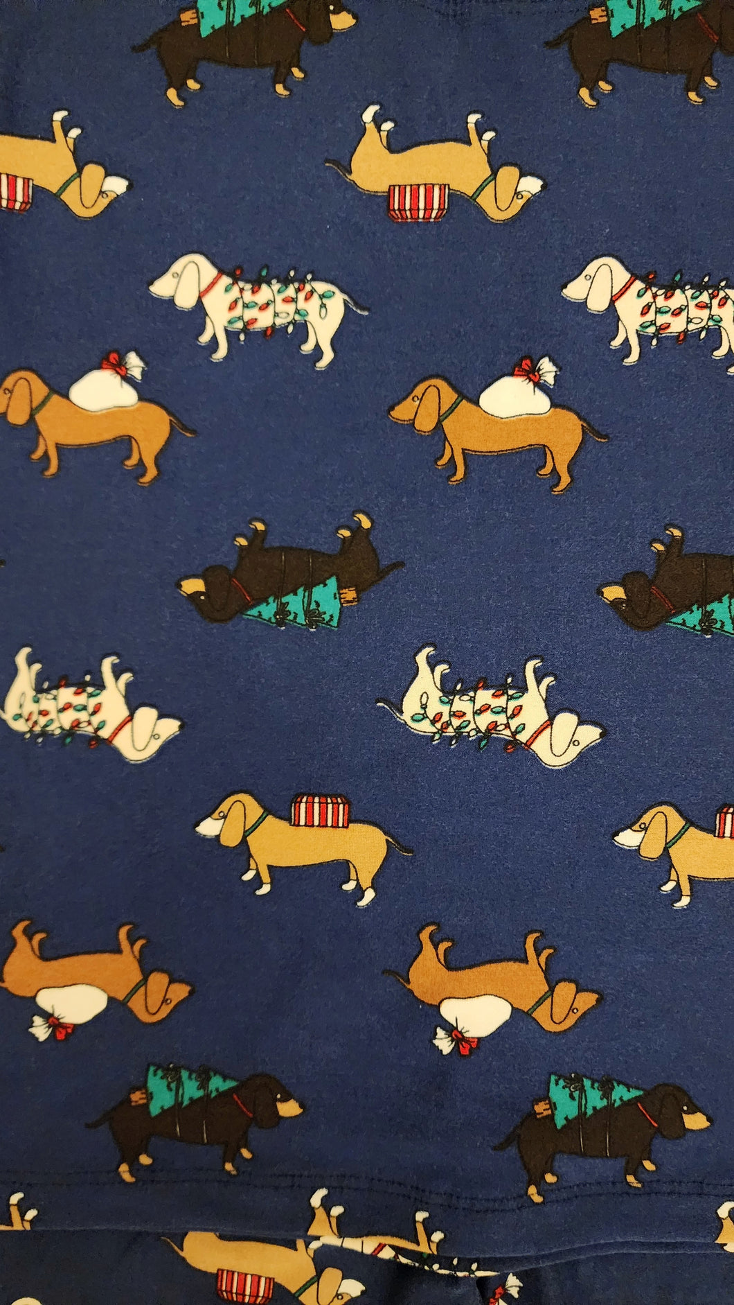 (Christmas) Navy Blue Dachshund Dog Pajamas Set