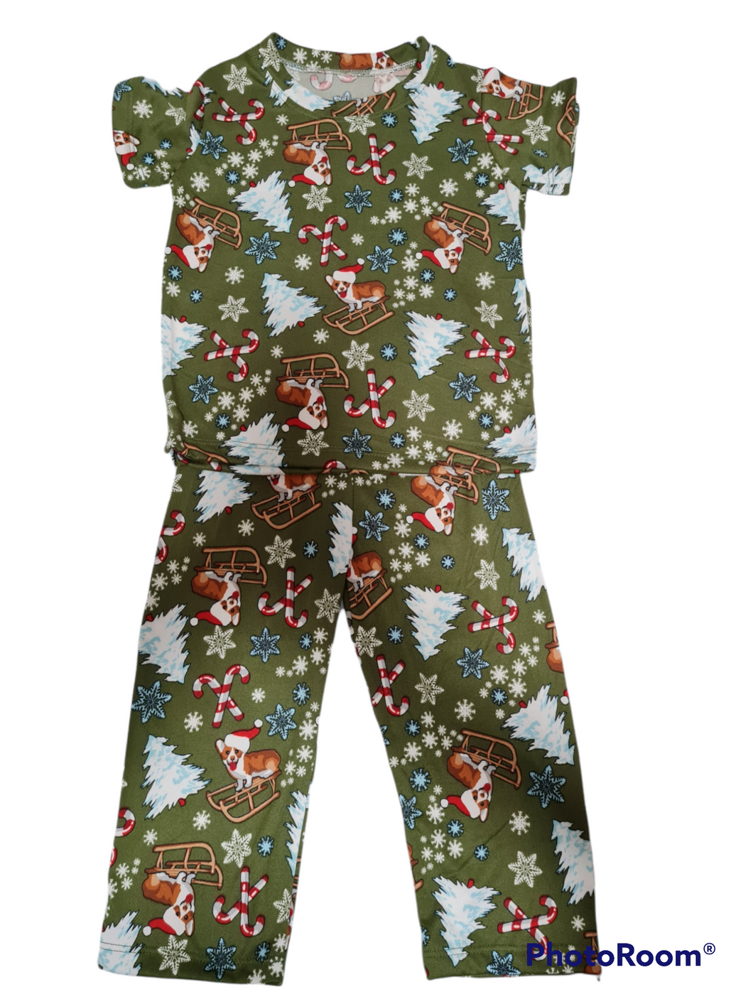 (CHRISTMAS) Corgi Sleigh Pajama Set
