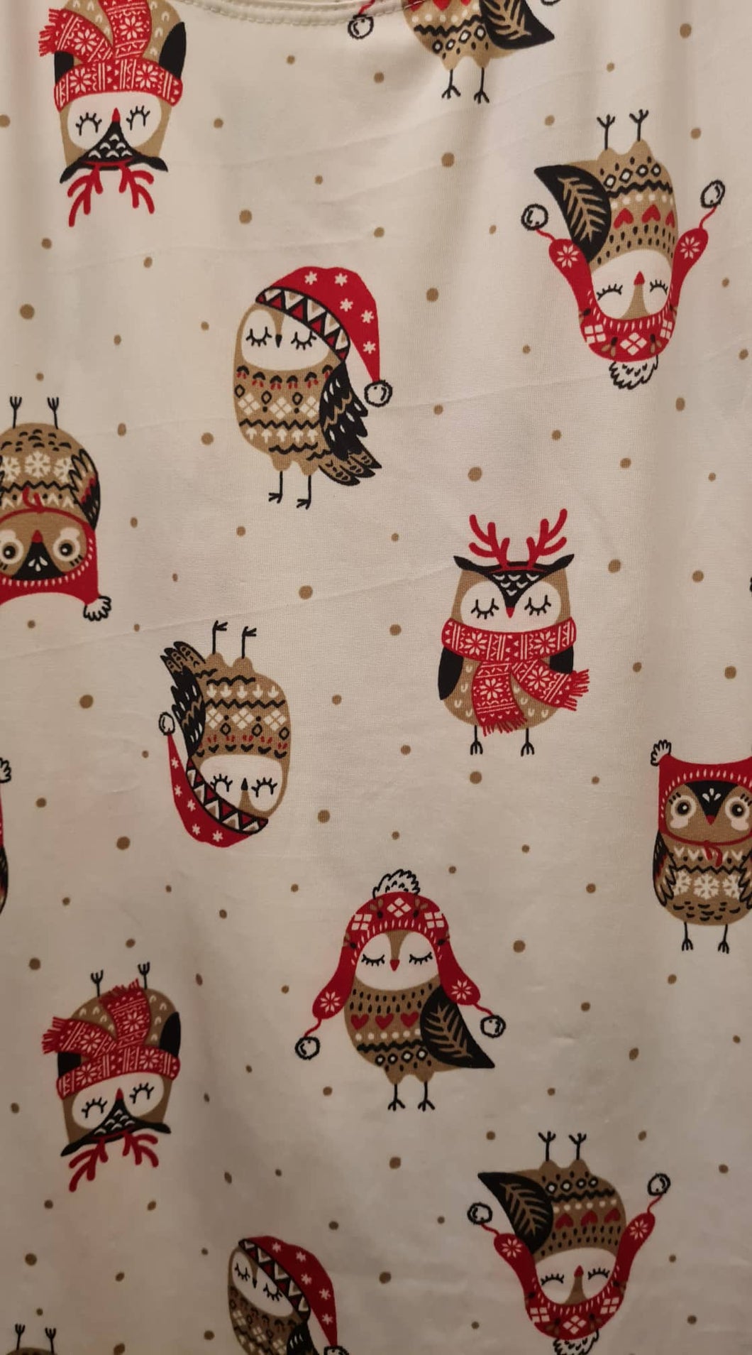 Off White Snowy Owl Christmas Pajamas